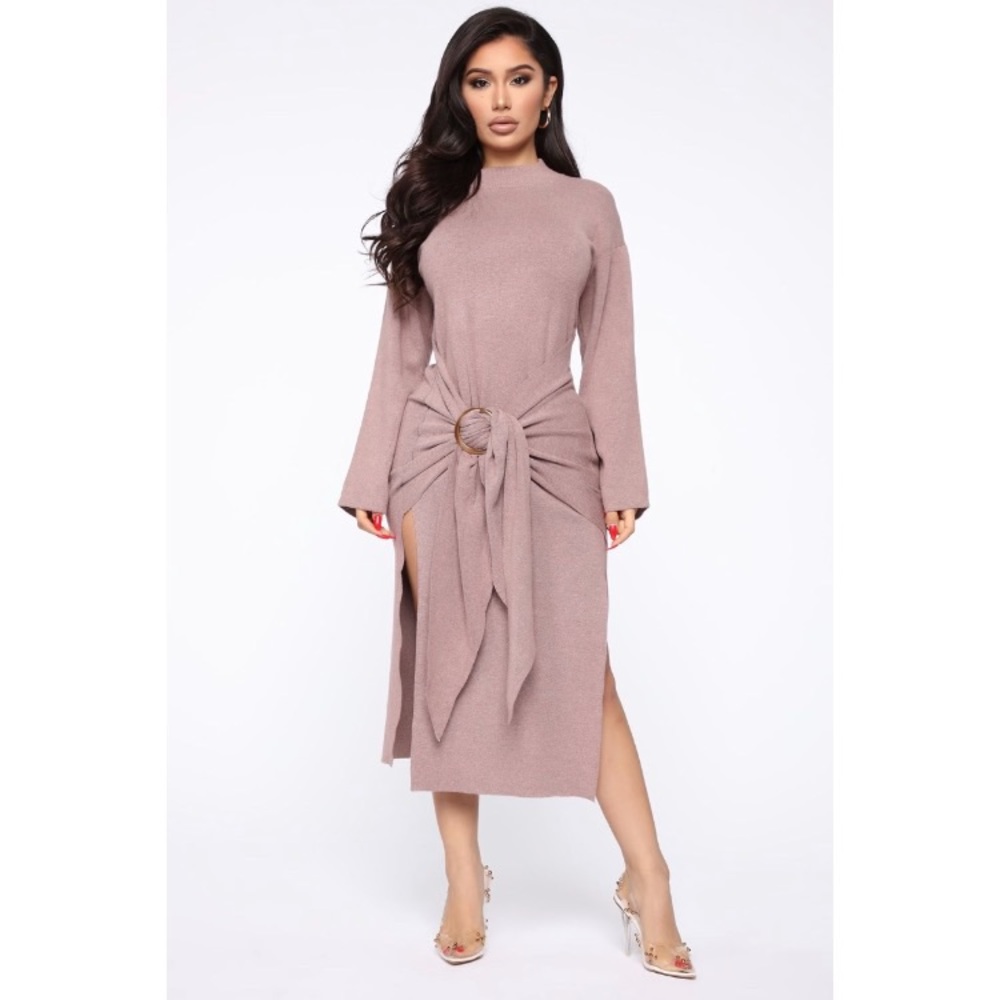 Fashion Nova Belted Sweater Dress, Like New